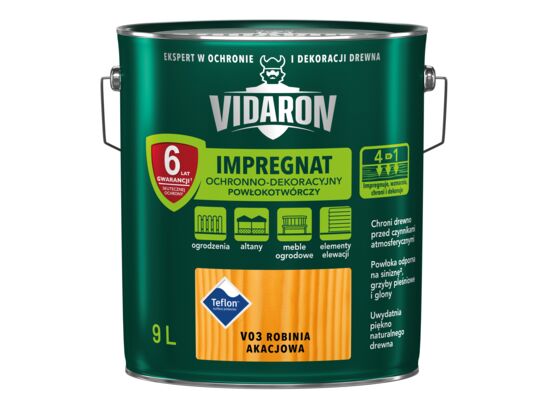 Impregnat Powłokotwórczy Ochronno-Dekoracyjny Robinia Akacjowa V03 9 l VIDARON