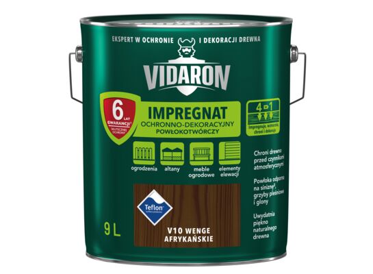 Impregnat Powłokotwórczy Ochronno-Dekoracyjny Wenge Afrykańskie V10 9 l VIDARON