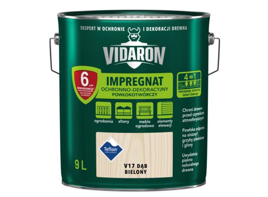 Impregnat Powłokotwórczy Ochronno-Dekoracyjny Dąb Bielony V17 9 l VIDARON