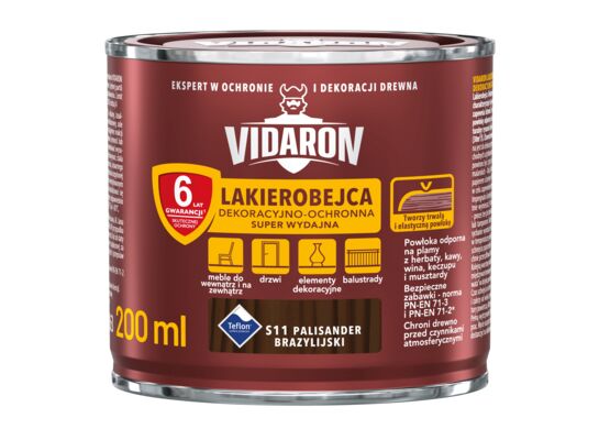 Lakierobejca Dekoracyjno-Ochronna Super Wydajna S11 Palisander Brazylijski 0,2 l VIDARON