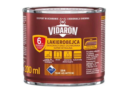 Lakierobejca Dekoracyjno-Ochronna Super Wydajna S04 Teak Azjatycki 0,2 l VIDARON