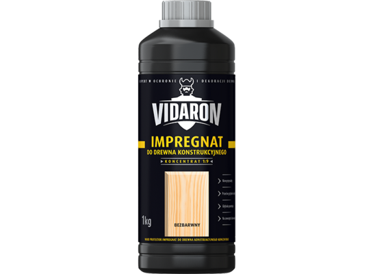 Impregnat Konstrukcyjny do drewna koncentrat 1:9 bezbarwny 1KG VIDARON