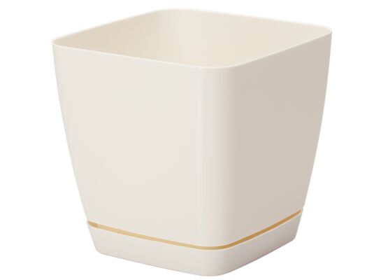 Doniczka TOSCANA 22 cm kwadratowa kremowy