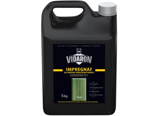 Impregnat Konstrukcyjny do drewna koncentrat 1:9 Zielony 5KG VIDARON