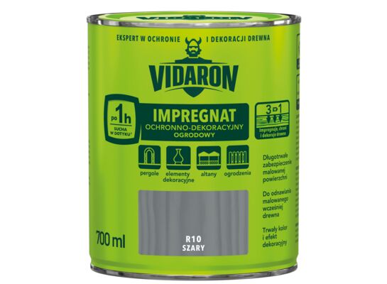 Impregnat Ochronno-Dekoracyjny Ogrodowy R10 szary 0,7l VIDARON