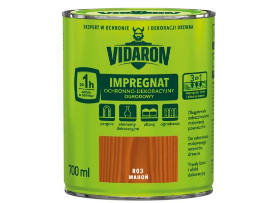 Impregnat Ochronno-Dekoracyjny Ogrodowy R03 Mahoń 0,7l VIDARON