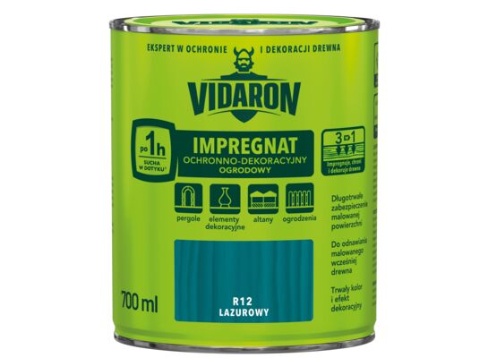 Impregnat Ochronno-Dekoracyjny Ogrodowy R12 lazurowy 0,7l VIDARON