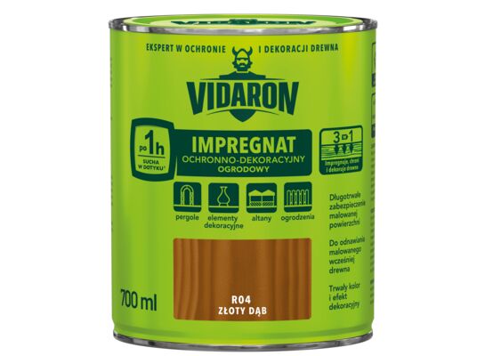 Impregnat Ochronno-Dekoracyjny Ogrodowy R04 Złoty Dąb 0,7l VIDARON