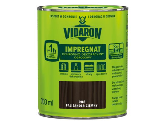 Impregnat Ochronno-Dekoracyjny Ogrodowy R08 Palisander Ciemny 0,7l VIDARON