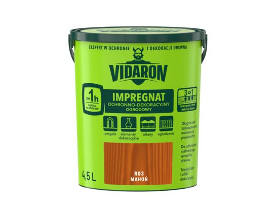 Impregnat Ochronno-Dekoracyjny Ogrodowy R03 Mahoń 4,5l VIDARON