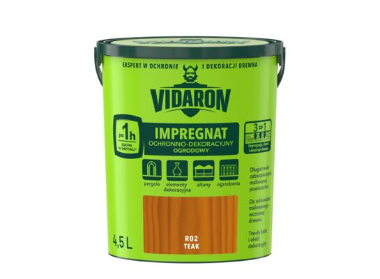 Impregnat Ochronno-Dekoracyjny Ogrodowy R02 Teak 4,5l VIDARON