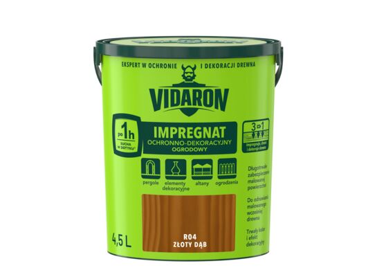 Impregnat Ochronno-Dekoracyjny Ogrodowy R04 Złoty Dąb 4,5l VIDARON
