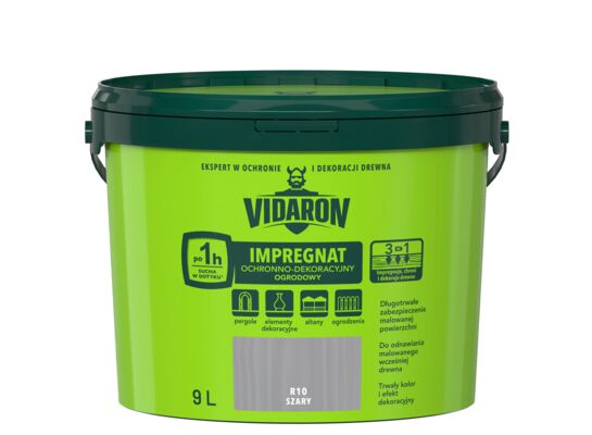 Impregnat Ochronno-Dekoracyjny Ogrodowy R10 szary 9l VIDARON