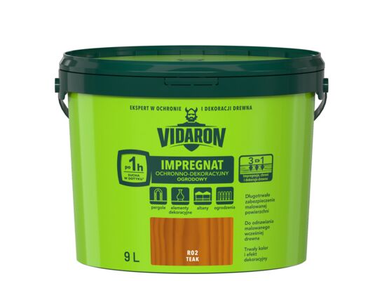 Impregnat Ochronno-Dekoracyjny Ogrodowy R02 Teak 9l VIDARON