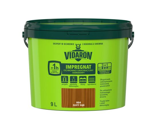 Impregnat Ochronno-Dekoracyjny Ogrodowy R04 Złoty Dąb 9l VIDARON