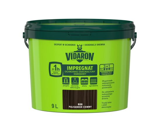 Impregnat Ochronno-Dekoracyjny Ogrodowy R08 Palisander Ciemny 9l VIDARON