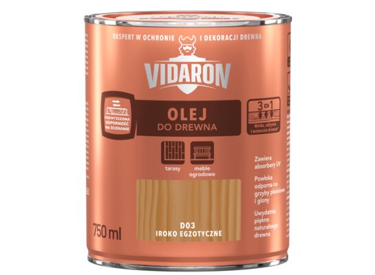 Olej do drewna Iroko Egzotyczne D03 0,75 l VIDARON