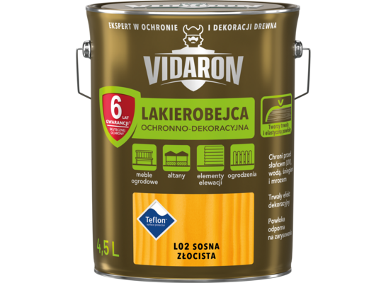 Lakierobejca Ochronno-Dekoracyjna Sosna Złocista L02 4,5 l VIDARON