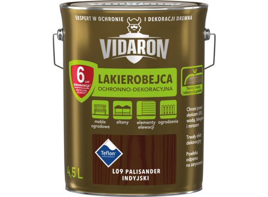 Lakierobejca Ochronno-Dekoracyjna Palisander Indyjski L09 4,5 l VIDARON
