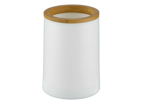 Kubek łazienkowy ESPINO biały z bambusem