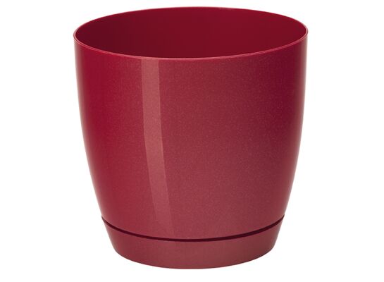 Doniczka TOSCANA 11 cm okrągła czerwony metalik