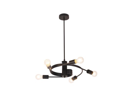 Lampa wisząca Carly LED E27 5x15W czarny matowy