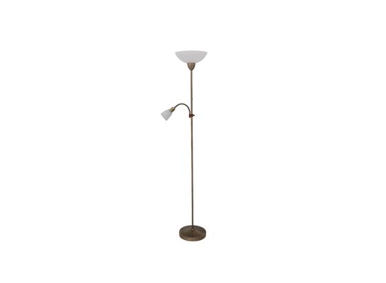 Lampa podłogowa Pearl classic E27  100W+E14 1x40W brąz