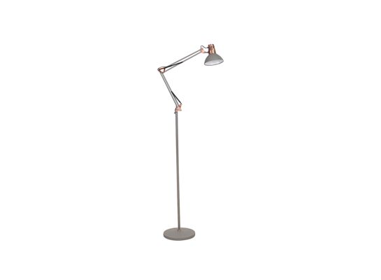 Lampa podłogowa Gareth E27 1x40W szary, miedź