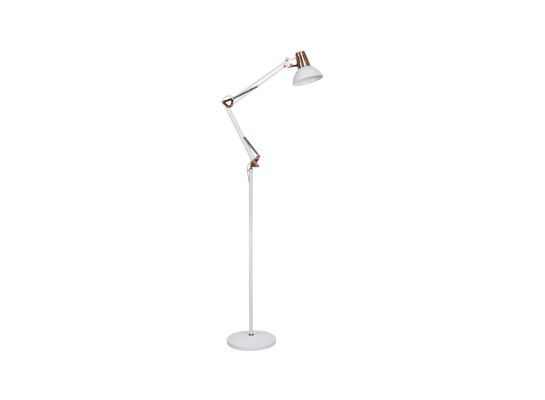 Lampa podłogowa Gareth E27 1x40W biały matowy miedź