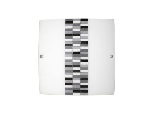 Plafon Domino E27 2x60W czarno-biało-szary