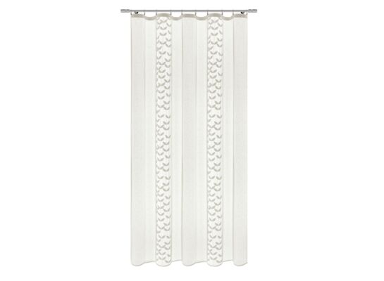 Firanka żakardowa odpasowana z wszytą taśmą marszczącą z przędzy Repreve 250 x 200