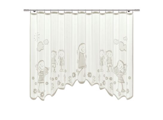 Firanka żakardowa odpasowana z wszytą taśmą marszczącą z przędzy Repreve 160 x 300 cm