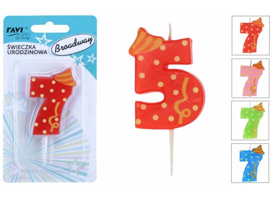 Świeczka urodzinowa Cyferka 5 Broadway