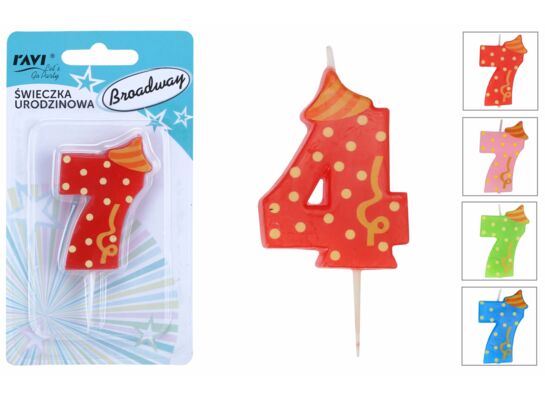 Świeczka urodzinowa Cyferka 4 Broadway