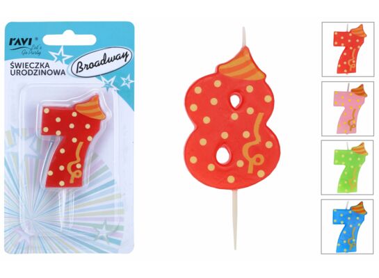 Świeczka urodzinowa Cyferka 8 Broadway