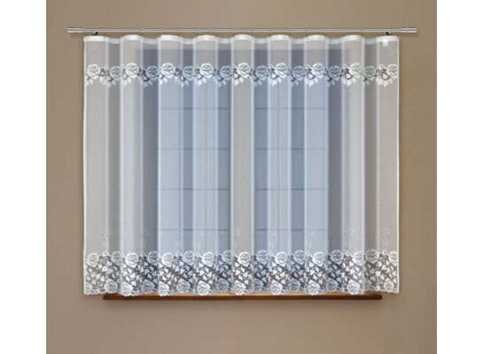 Firanka żakardowa odpasowana z wszytą taśmą marszczącą  160 x 300 cm