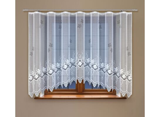 Firanka żakardowa odpasowana z wszytą taśmą marszczącą 160 x 300 cm