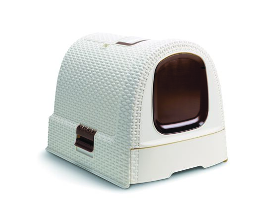 Toaleta dla kota 51 x 38,5 x 40 cm kremowo-brązowa