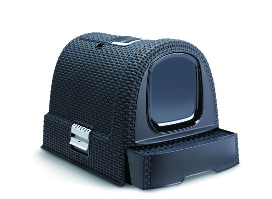 Toaleta dla kota 51 x 38,5 x 40 cm grafitowo-czarna