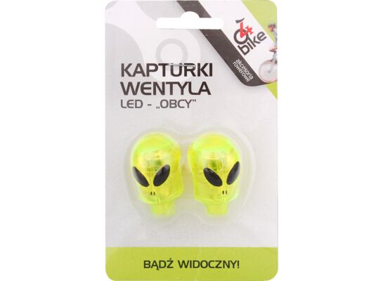 Nakrętki wentyla 2szt.LED "OBCY" 4bike