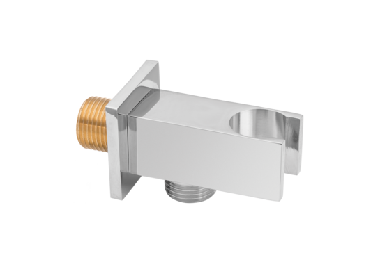 Przyłącze kątowe z uchwytem na słuchawkę chrom Invena