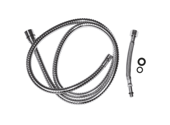 Komplet wężyków do baterii z wyciąganą wylewką chrom Invena