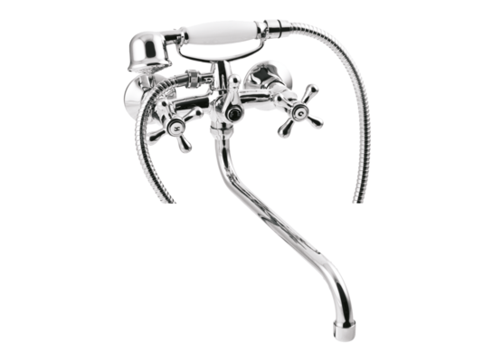 Bateria wannowa z widełkami z wylewką typu S Roma chrom Invena 