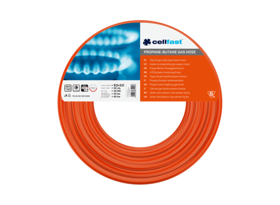 Wąż do gazu propan-butan 10 x 2,5 mm 50 m Cellfast