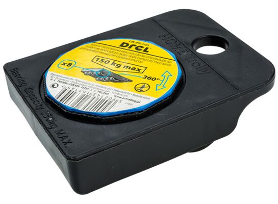 Rolki transportowe do mebli 103 x 79 mm 150 kg kółka twarde Drel