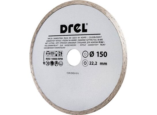 Tarcza diamentowa do cięcia na mokro pełna 150 mm Drel