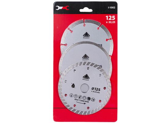 Tarcza diamentowa 125 mm zestaw pełna segmentowa turbo 3 szt.