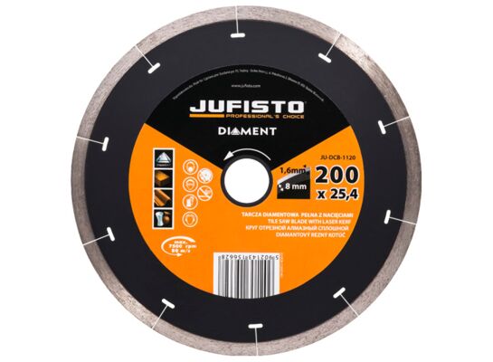 Tarcza diamentowa pełna 200 x 1,6 x 25,4 mm Jufisto