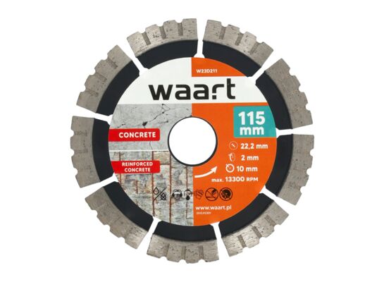 Tarcza diamentowa 115 x 2,0 x 22,23 mm wysokość segmentu 10 mm typ ostrza KU Jufisto