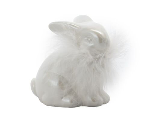 Figurka ceramiczna Zając z piórami